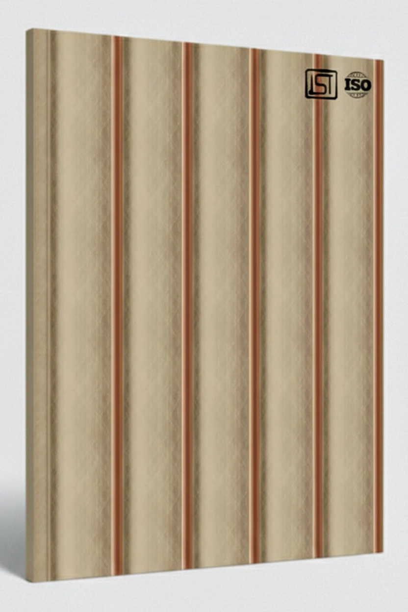 8153 | Cream Teakwood Matt Finish Fluted Wooden Louver Panel