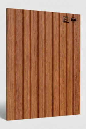 8173 (2) | Brown Teakwood Matt Finish Fluted Wooden Louver Panel