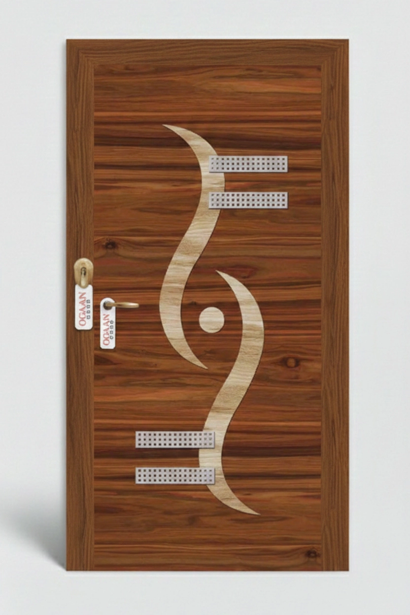 MDG 21 | Light Walnut Brown Matte Finish Abstract Design Digital Door Skin Laminate - Image 2