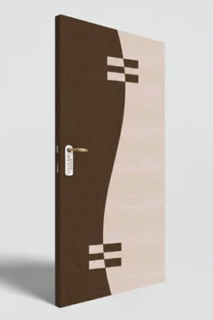 MPD 435 | Dual Tone Beige Teakwood and Dark Brown Matt Finish Premium Wooden Decorative Door Skin Laminate