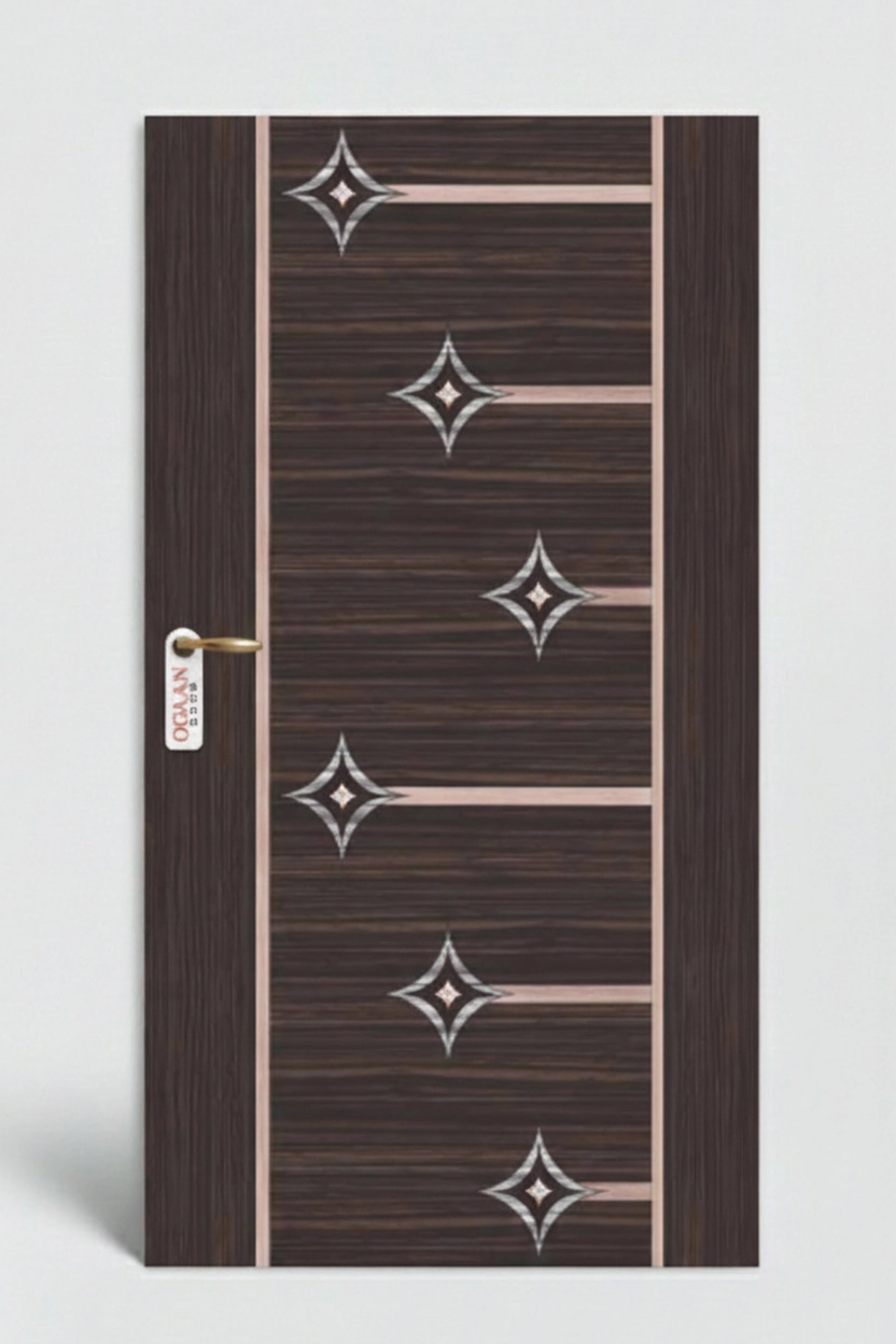 MPD 445 | Dark Brown Matte Finish Unique Design Digital Door Skin Laminate - Image 2