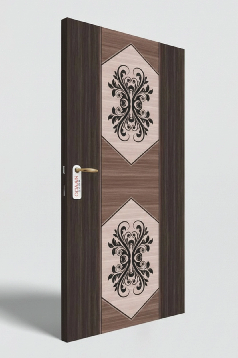 MPD 448 | Dual Tone Wenge and Dark Brown Matt Finish Premium Wooden Decorative Door Skin Laminate