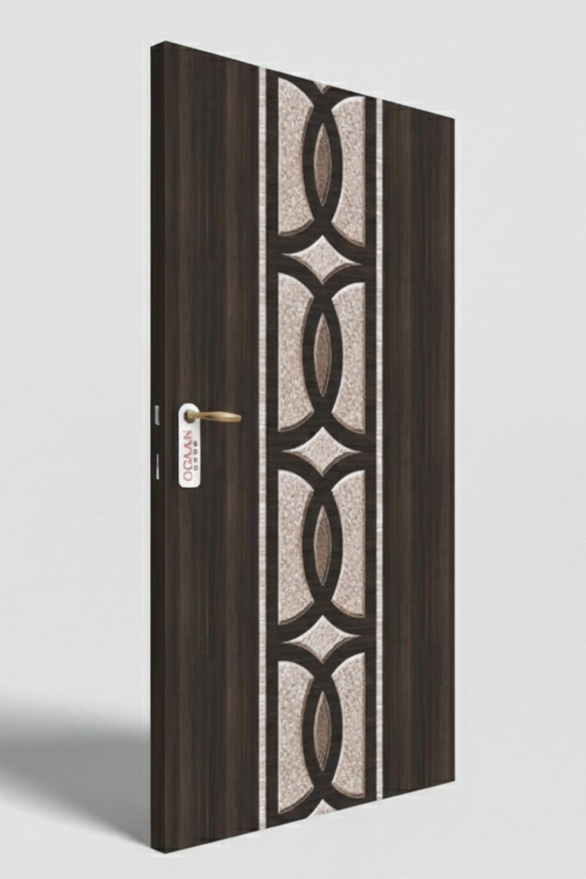 MPD 450 | Wenge Brown Matte Finish Mirror Inspired Design Digital Door Skin Laminate