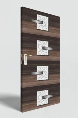 MPD 451| Dark Brown Matte Finish Square Design Digital Door Skin Laminate