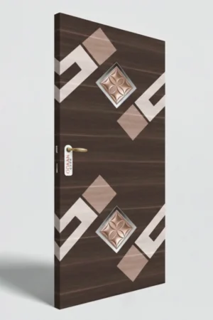 MPD 456 | Wenge Brown Matte Finish Unique Panel Design Digital Door Skin Laminate