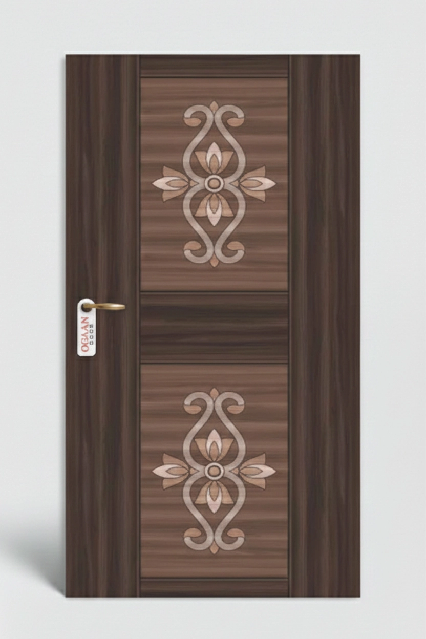 MPD 460 | Dual Tone Dark and Light Brown Matte Finish Unique Design Digital Door Skin Laminate - Image 2