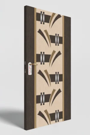 MPD 465 (2) | Dual Tone Dark Brown and Beige Teakwood, Premium Wooden Decorative Door Skin Laminate with Matt Finish