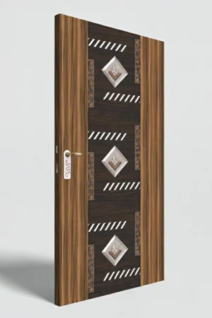 MPD 467 | Dual Tone Dark Walnut and Natural Oak Matt Finish Premium Wooden Decorative Door Skin Laminate