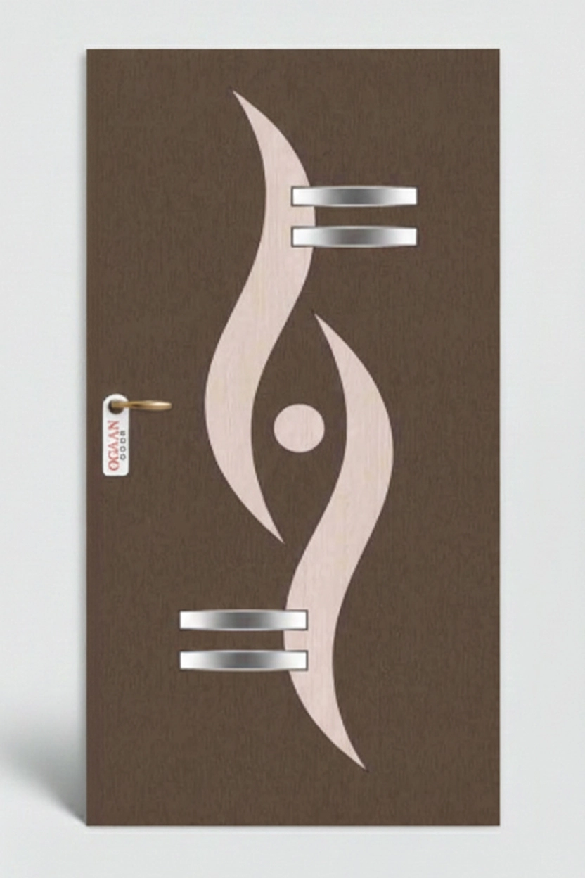 MPD 472 | Dark Brown Matte Finish Premium Unique Design Digital Door Skin Laminate - Image 2