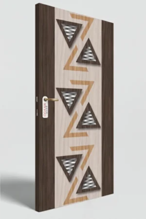 MPD 474 | Dual Tone Beige Teakwood and Wenge Brown Matt Finish Premium Wooden Decorative Door Skin Laminate