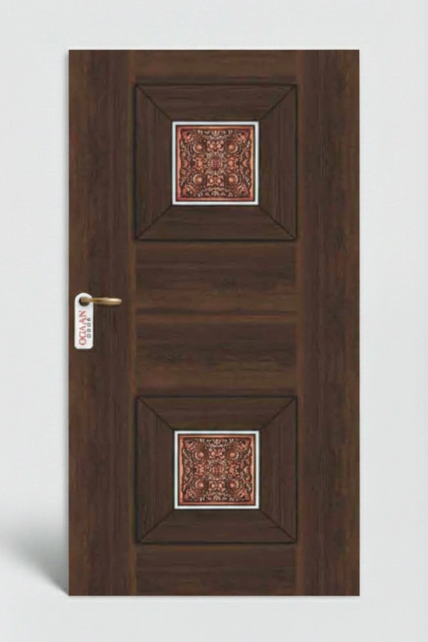 MPD 486 | Dark Walnut Brown Matte Finish Mandala Design Digital Door Skin Laminate - Image 2