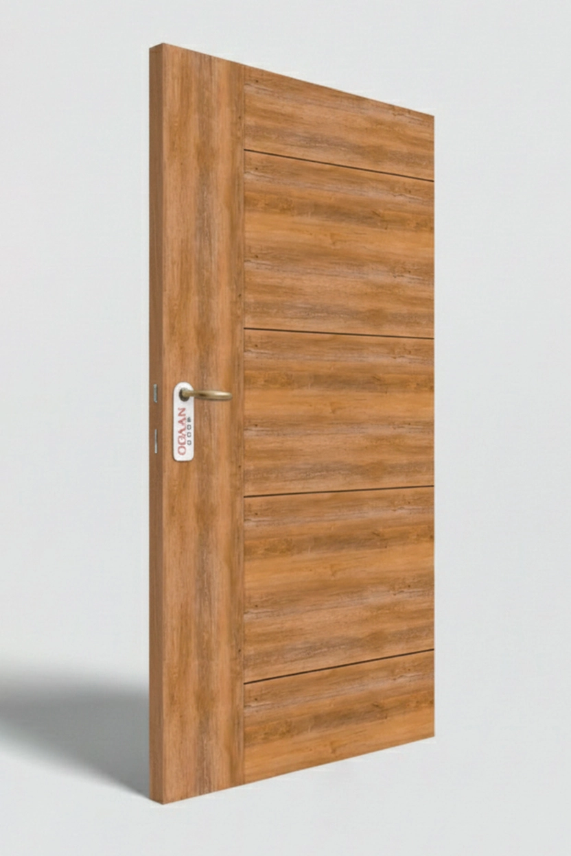 MPD 495 | Natural Golden Teakwood Matte Finish Wooden Digital Door Skin Laminate