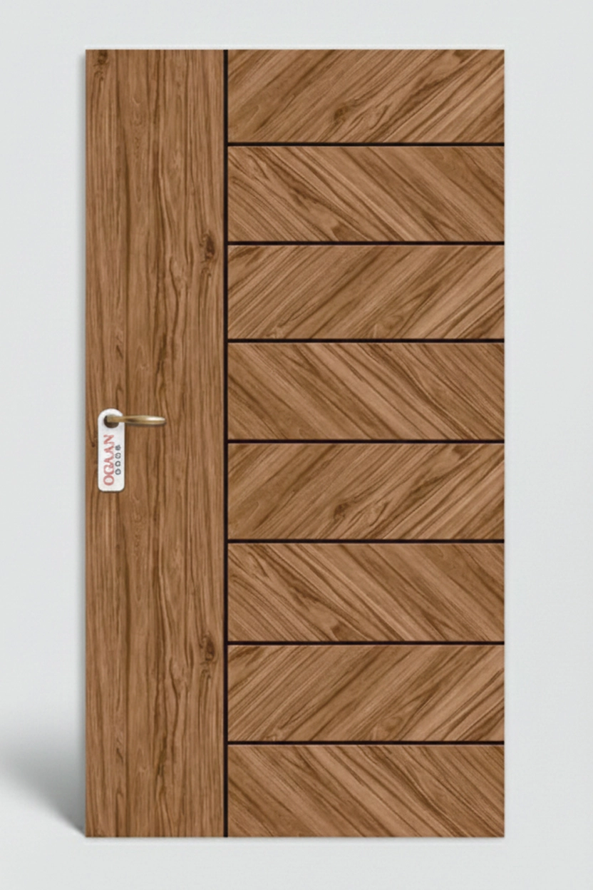 MPD 500 | Natural Beige Teakwood Matt Finish Premium Wooden Door Skin Laminate - Image 2