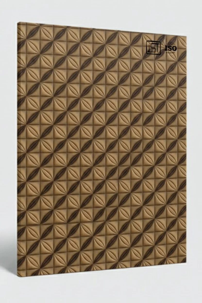 OD 03 | Bronze Brown, Square Grid Design High Gloss Finish Printed Decorative Digital Laminate