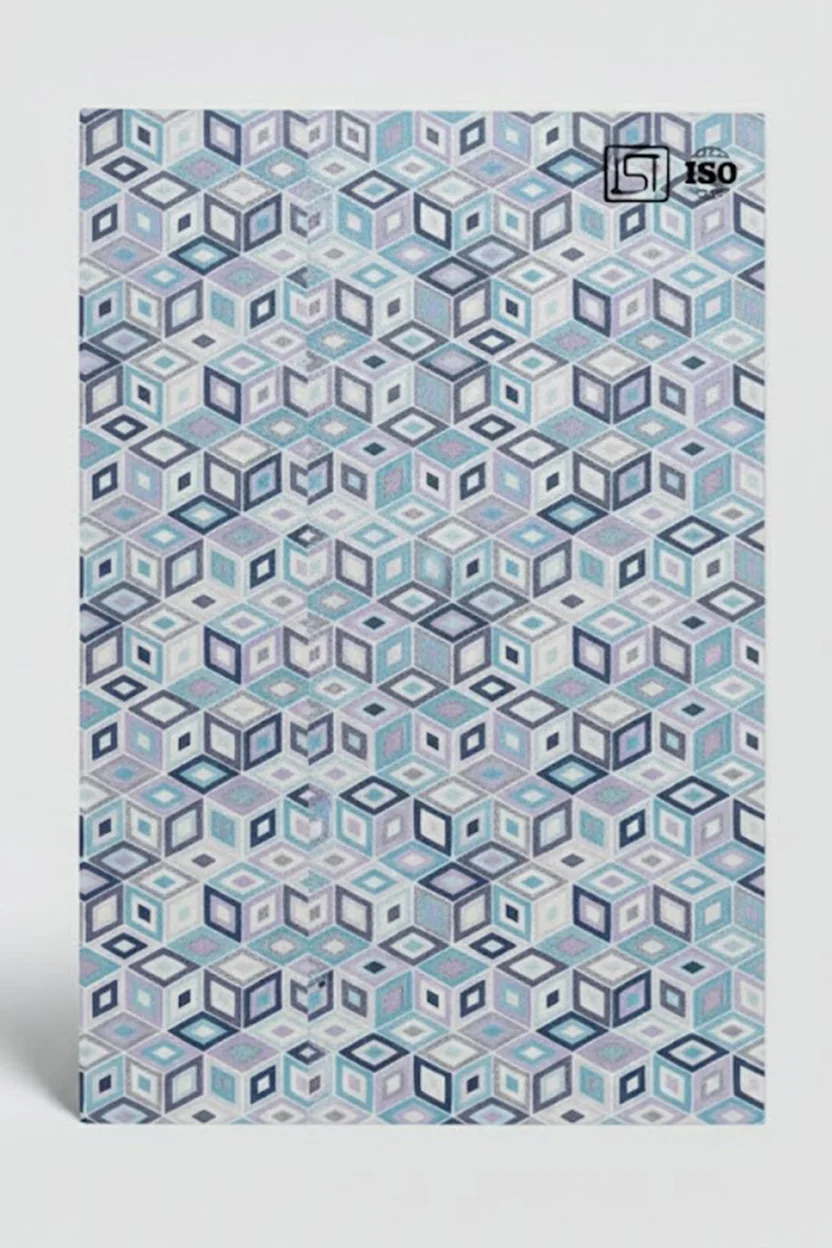OD 04 | Light Blue, Geometric Design High Gloss Finish Printed Decorative Digital Laminate - Image 2