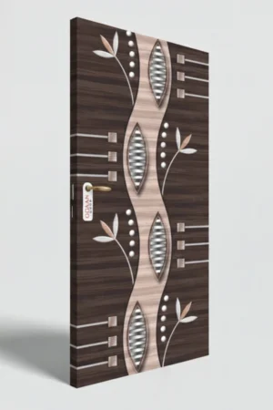 MPD 475 | Dual Tone Beige Teakwood and Dark Brown Matt Finish Premium Wooden Decorative Door Skin Laminate