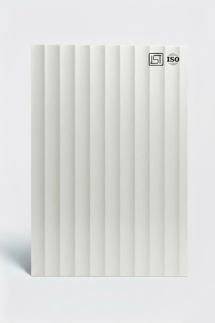 702 LU | Ivora Line, Off-White High Gloss Finish Fluted Decorative Laminate - Image 2