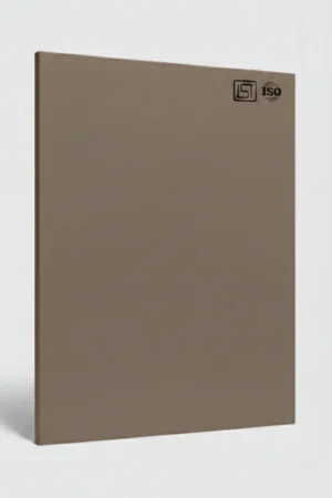 Taupe matte textured laminate sheet with subtle grain finish