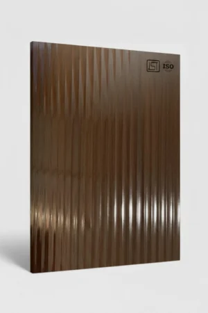 7255 LU | Ridge Line, Dark Walnut Brown High Gloss Finish Fluted Decorative Laminate