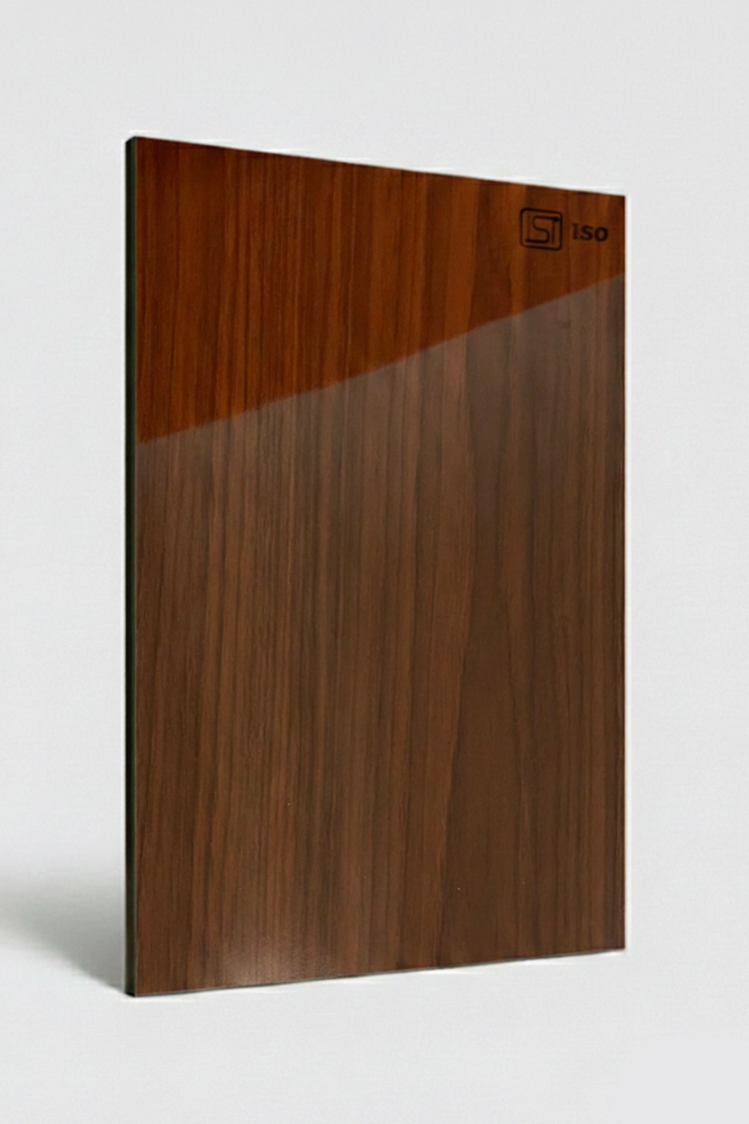 7254 SG | Bronze Weave, Dark Walnut High Gloss Finish Wooden Decorative Laminate