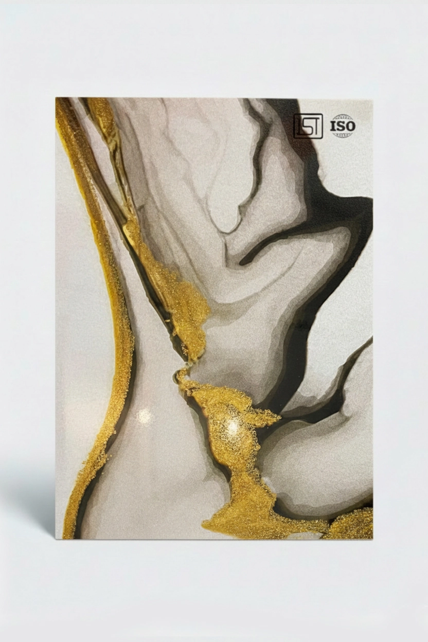 CSOD 05 | Gilded Flux, Off-White High Gloss Finish Marble Decorative Laminate - Image 2