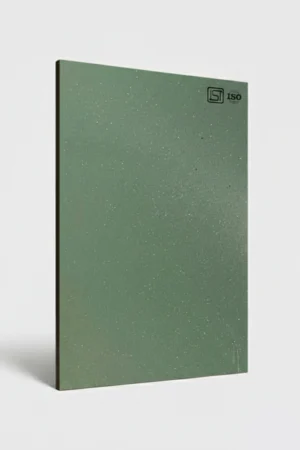 Sage green decorative laminate sheet with a subtle shimmering surface finish