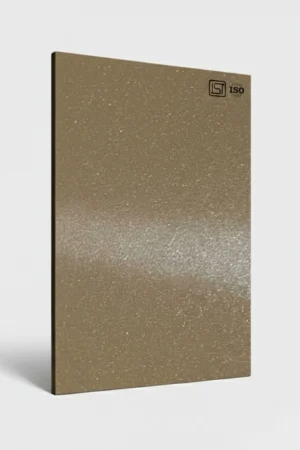 Premium gold beige shimmer laminate with glitter texture and reflective surface