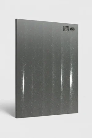 704 LU | Moonlit Silver, Grey High Gloss Finish Fluted Decorative Laminate