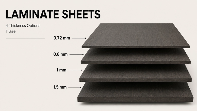 Laminate sheets thickness