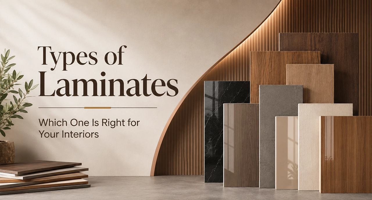 Different types of laminates in various colors, finishes, and designs for modern interiors.