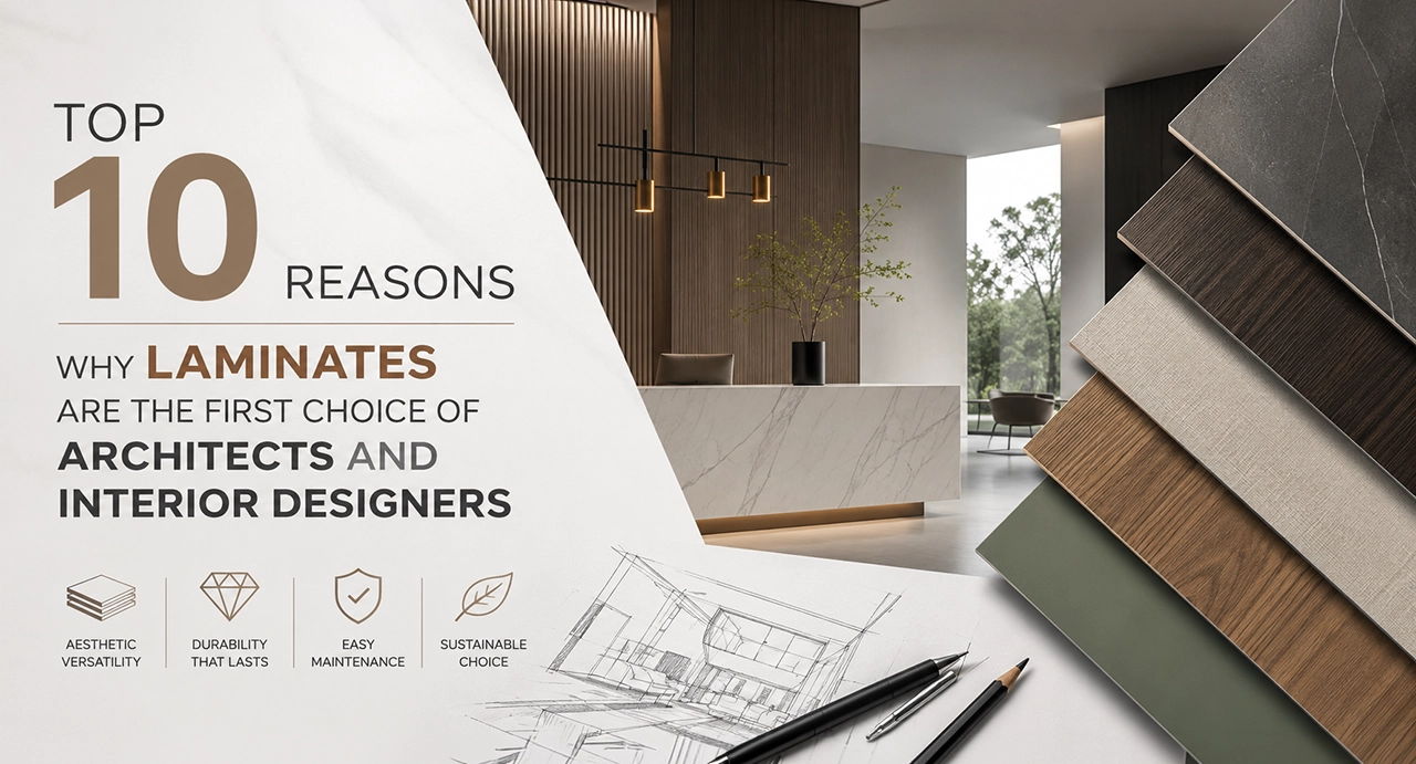 Top 10 reasons why laminates are the first choice of architects and interior designers for modern residential and commercial interiors.