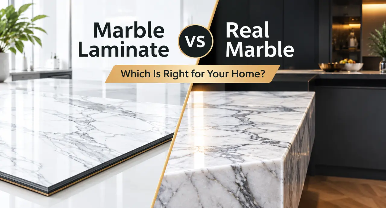 Marble Laminate vs Real Marble comparison
